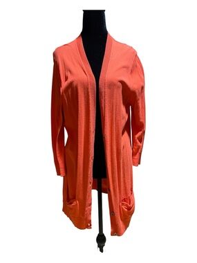 GAP Open-Front Coral Orange Cardigan